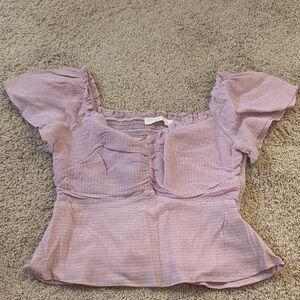 Lilac Ruffle Sleeve Blouse